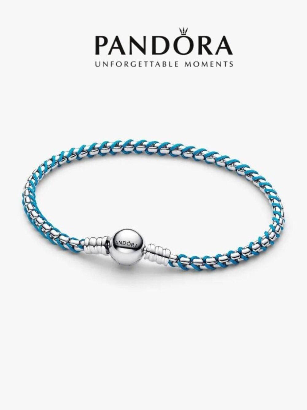 Pandora Blue Cord Snake Chain Bracelet